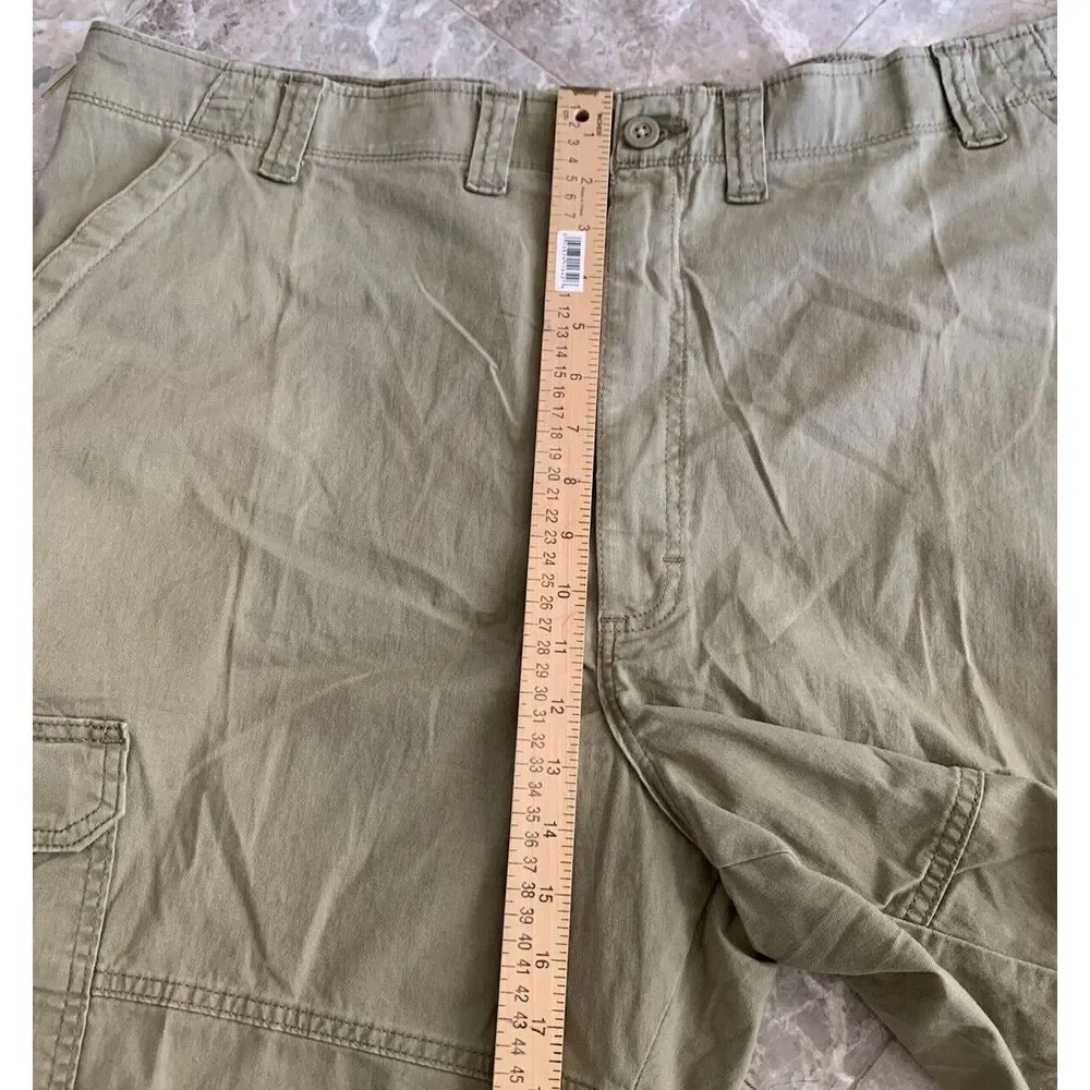 Men's Wrangler Cargo Shorts w/ Stretch Khaki Relaxed Fit Tech Pocket 10